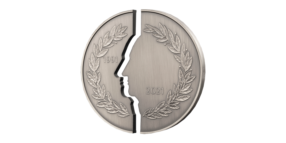 Revers side av gigantmedaljen